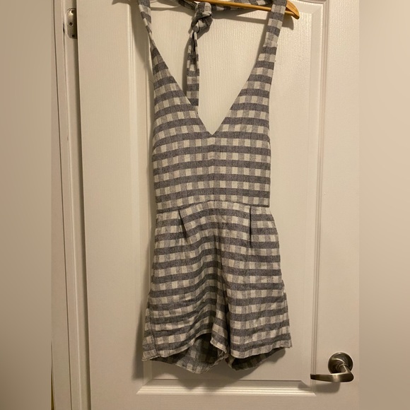 Top Shop Checkered Romper - Picture 2 of 7